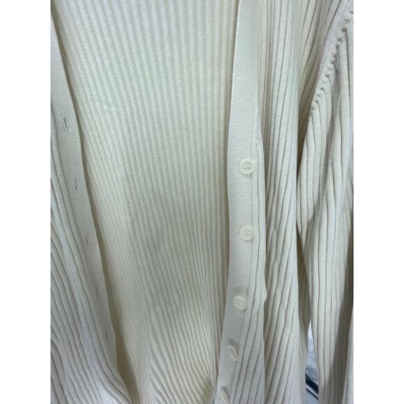 Lane Bryant Cream Ribbed Knit Button Down Cardigan Sweater Women's - Picture 2 of 5